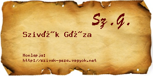 Szivák Géza névjegykártya