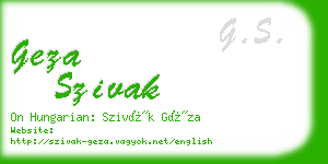 geza szivak business card